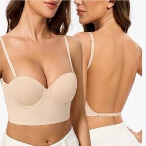 Seamless Low Back, Convertible bra, Nude. 32DD